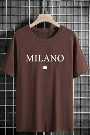 Erkek Milano Baskılı Oversize Tshirt