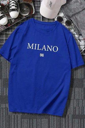 Erkek Milano Baskılı Oversize Tshirt