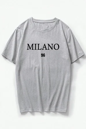 Erkek Milano Baskılı Oversize Tshirt