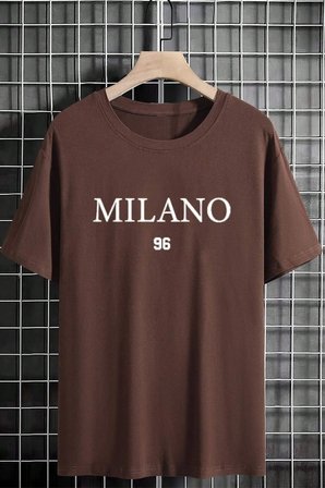 Erkek Milano Baskılı Oversize Tshirt