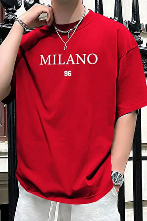 Uyguntarz Erkek Milano Baskılı Oversize Tshirt