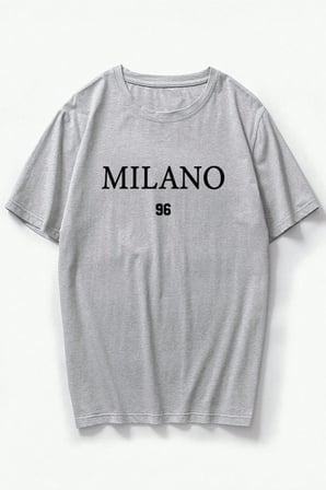 Erkek Milano Baskılı Oversize Tshirt