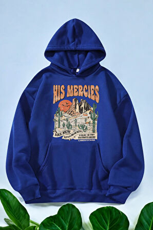 His Mercies Baskılı Oversize Sweatshirt