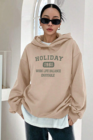 Uyguntarz Holiday Baskılı Unisex Oversize Sweatshirt
