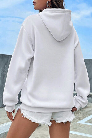 Holiday Baskılı Unisex Oversize Sweatshirt