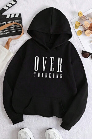 Over Thinking Baskılı Unisex Oversize Sweatshirt