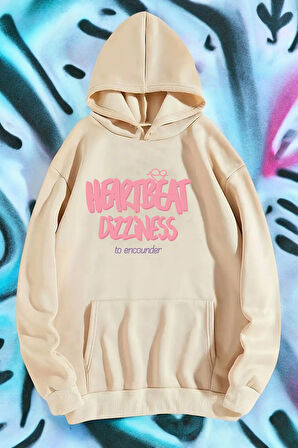 Uyguntarz HeartBeat Baskılı Unisex Oversize Sweatshirt