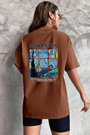 Uyguntarz Starry Sky Baskılı Unisex Oversize Tshirt