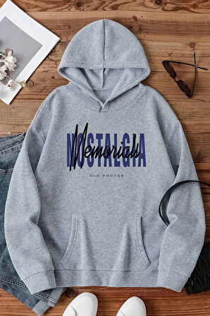 Nostalgia Baskılı Unisex Oversize Sweatshirt