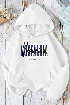 Nostalgia Baskılı Unisex Oversize Sweatshirt