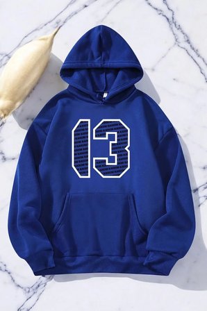 Blackstar 13 Baskılı Unisex Oversize Sweatshirt