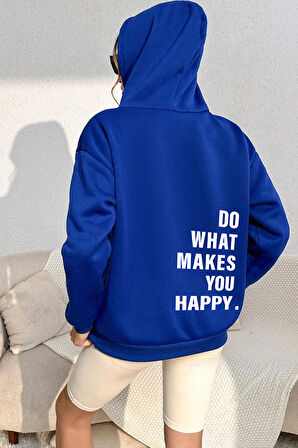 Do What Makes You Happy Baskılı Unisex Oversize Sweatshirt