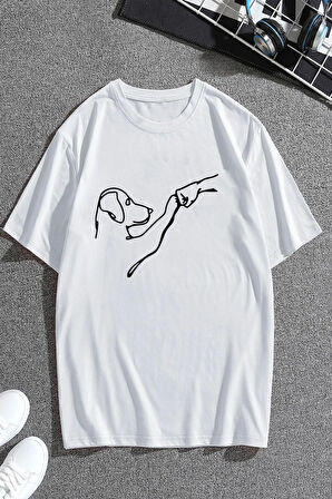 Uyguntarz Can Dostum Köpeğim Temalı Unisex Oversize Tshirt