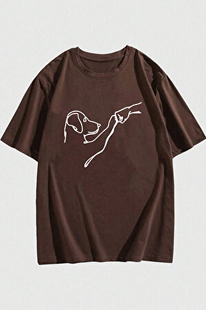 Uyguntarz Can Dostum Köpeğim Temalı Unisex Oversize Tshirt