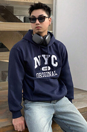 NYC Baskılı Unisex Oversize Sweatshirt