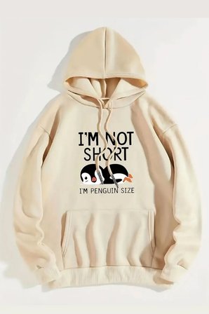 I'm Not Short Baskılı Unisex Oversize Sweatshirt