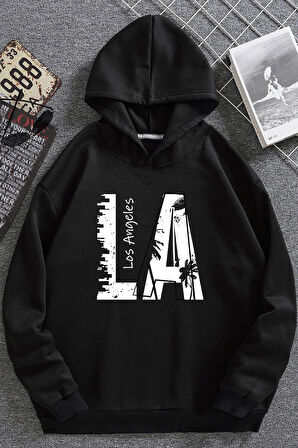 Uyguntarz Los Angles Baskılı Oversize Sweatshirt
