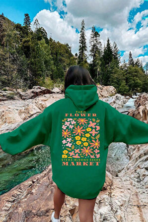 Uyguntarz Flower Baskılı Oversize Sweatshirt