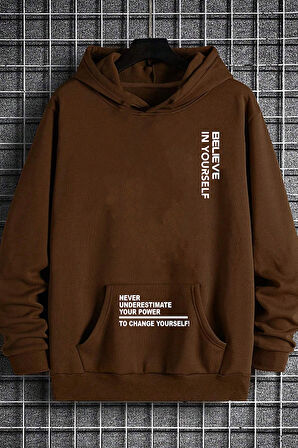 Uyguntarz Belive in Yourself Baskılı Oversize Sweatshirt