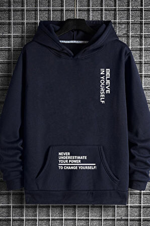 Uyguntarz Belive in Yourself Baskılı Oversize Sweatshirt