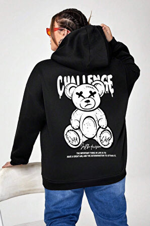 Uyguntarz Challange Bear Baskılı Oversize Sweatshirt