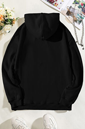 Uyguntarz Leopar Kalp Baskılı Oversize Sweatshirt