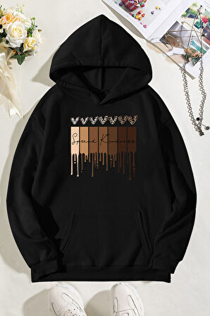 Uyguntarz Leopar Kalp Baskılı Oversize Sweatshirt