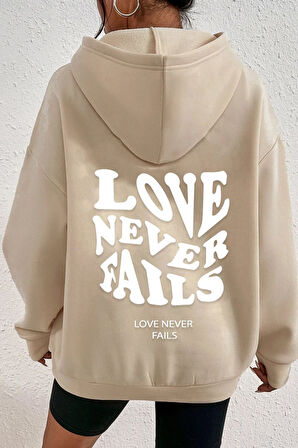 Uyguntarz Unisex Love Never Fails Sırt Baskılı Sweatshirt