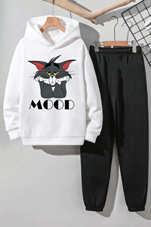 Uyguntarz Mood Baskılı Erkek Çocuk  - Kız Rahat Eşofman Takımı