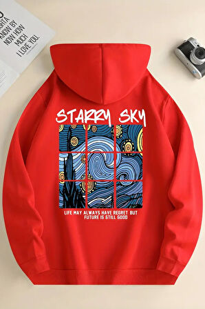 Starry Sky Baskılı Unisex Oversize Sweatshirt