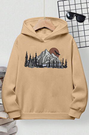 Uyguntarz Mountain Baskılı Erkek - Kız Çocuk Rahat Kalıp Sweatshirt