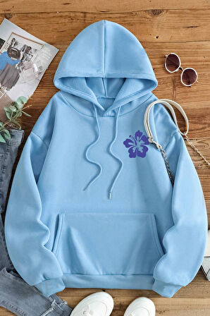 Uyguntarz Ocean Beach Baskılı Oversize Sweatshirt