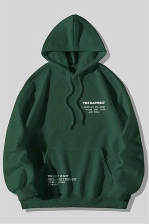 The Happiest Baskılı Oversize Sweatshirt