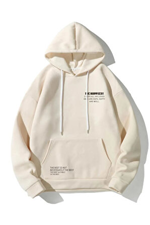 Uyguntarz The Happiest Baskılı Oversize Sweatshirt