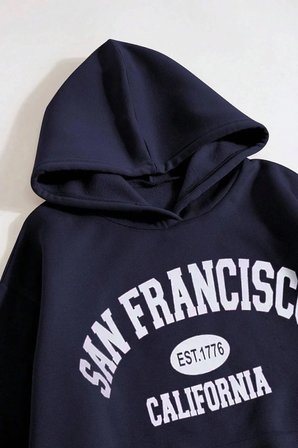 San Francisco Baskılı Oversize Sweatshirt