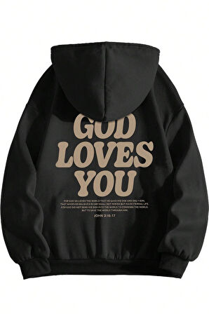 Uyguntarz Good Loves You Baskılı Oversize Sweatshirt
