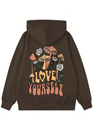 Uyguntarz Unisex Oversize Love Yourself Baskılı Sweatshirt