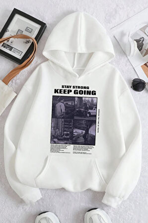 Uyguntarz Keep Going Baskılı Oversize Sweatshirt