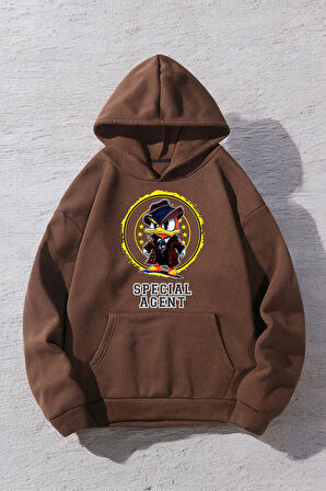 Uyguntarz Special Agent Baskılı Oversize Sweatshirt