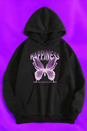 Uyguntarz Happiness Baskılı Oversize Sweatshirt