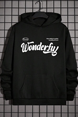 Uyguntarz Wonderful Baskılı Oversize Sweatshirt