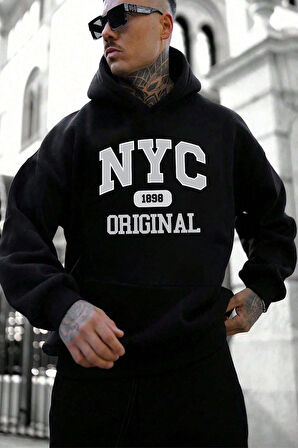 Uyguntarz NYC Baskılı Unisex Oversize Sweatshirt