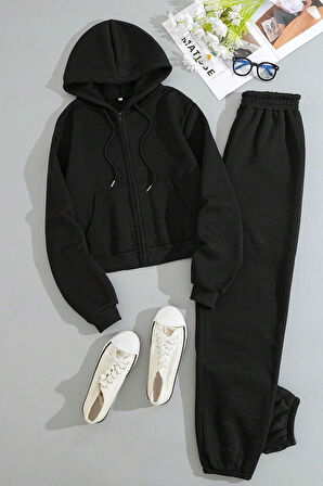 Uyguntarz Unisex Fermuarlı Ceket Takım Eşofman Takımı