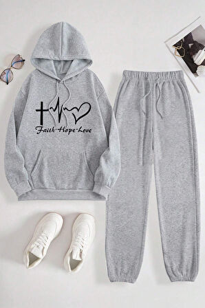 Uyguntarz Nabız Kalp Baskılı Eşofman Takımı