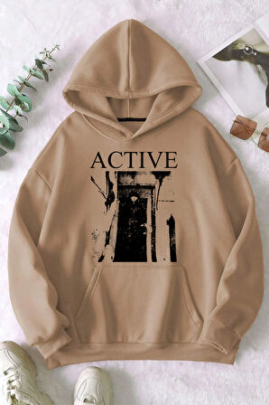 Uyguntarz Active Baskılı Oversize Sweatshirt
