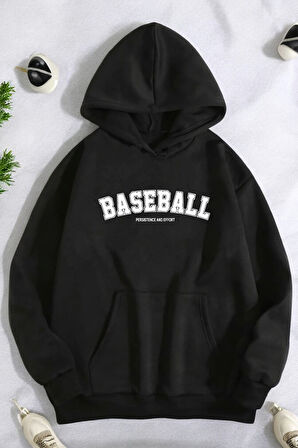 Uyguntarz Baseball Baskılı Oversize Sweatshirt