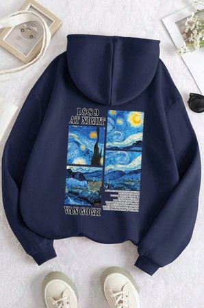 Vangogh Baskılı Oversize Sweatshirt