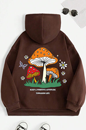 Uyguntarz Unisex Mantar Baskılı Oversize Sweatshirt