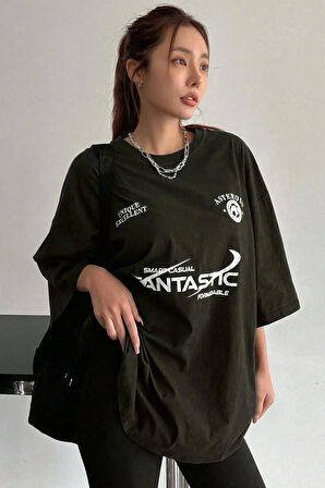 Uyguntarz Fantastic Baskılı Unisex Oversize Tshirt