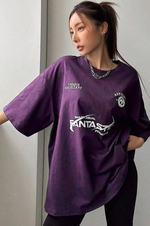 Fantastic Baskılı Unisex Oversize Tshirt